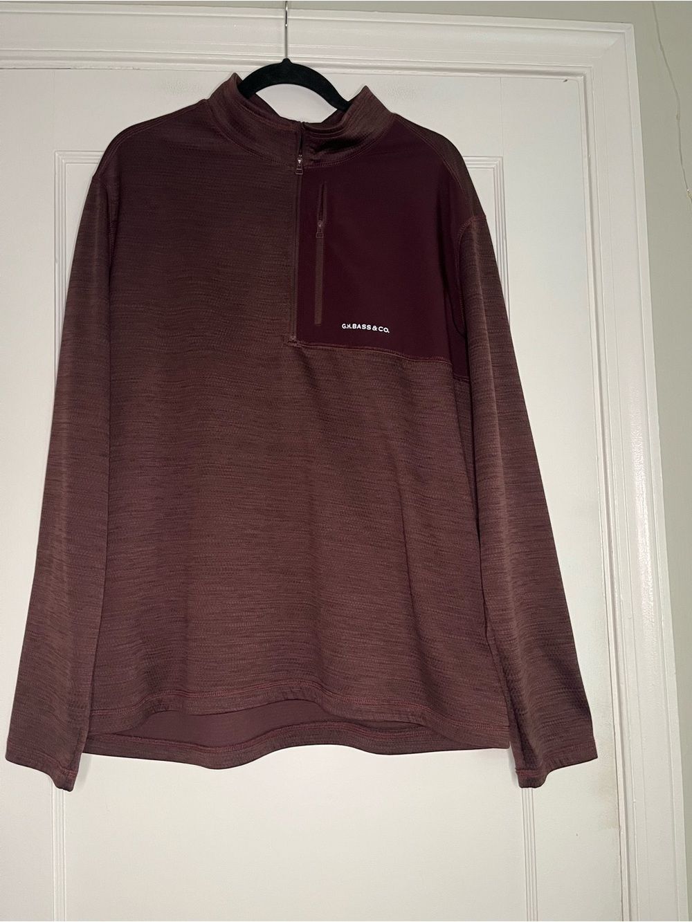 Men’s XL Maroon Quarter Zip Sweater Pullover Mock Neck Preppy